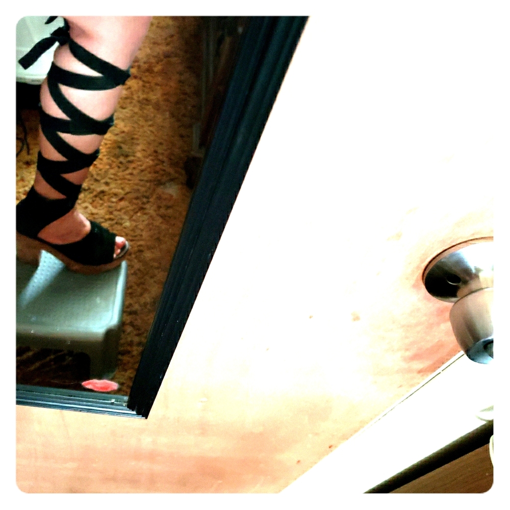 Free People "Touch the sky" lace up heels